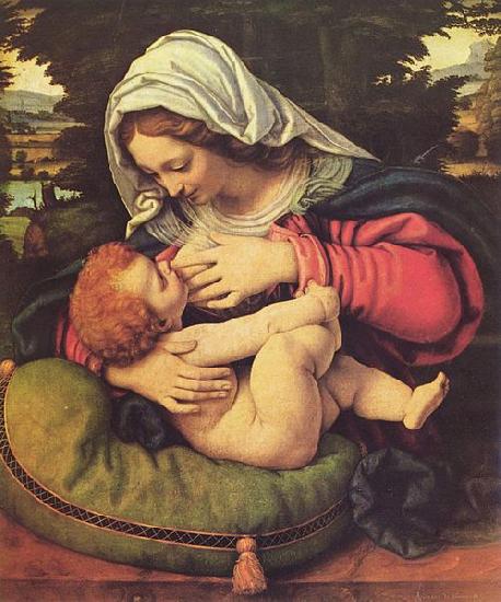 Andrea Solario Madonna mit dem grunen Kissen oil painting image
